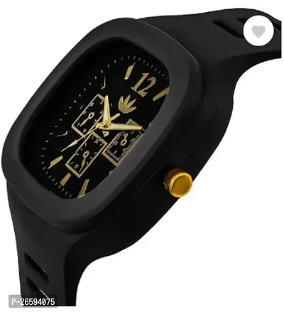 Stylish Black PU Analog Watches For Men-thumb3