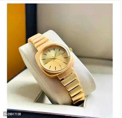 Stylish Golden Metal Analog Watches For Women-thumb2