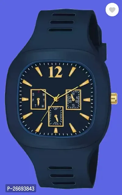 Stylish PU Blue Analog Watch For Men