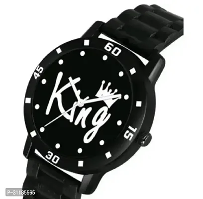 Stylish Black PU Analog Watch For Men-thumb2