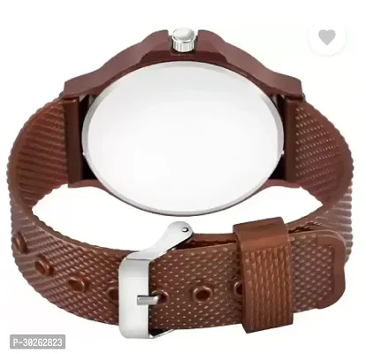 Stylish Brown PU Analog Watch For Men-thumb4