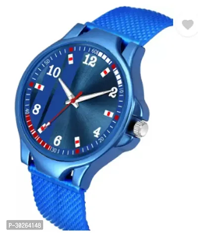 Stylish Blue PU Analog Watch For Men-thumb3