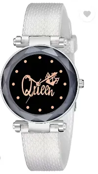 Stylish Black PU Analog Watches For Women-thumb1