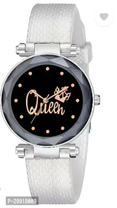 Stylish Black PU Analog Watches For Women-thumb2