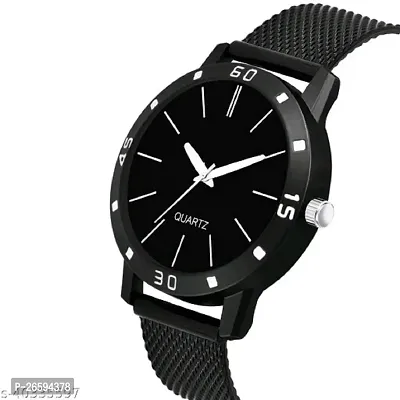 Stylish Black PU Analog Watches For Men-thumb3