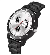 Stylish Black PU Analog Watch For Men-thumb2