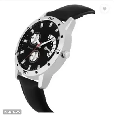 Stylish Black Genuine Leather Analog Watches For Men-thumb4