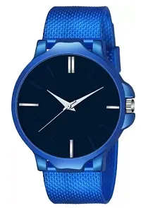 Stylish Blue PU Analog Watches For Men-thumb1