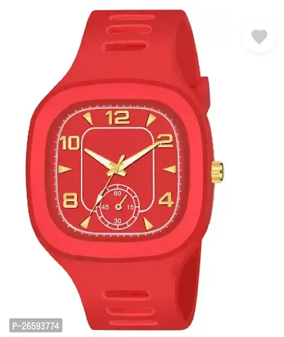 Stylish Red PU Analog Watches For Men-thumb0