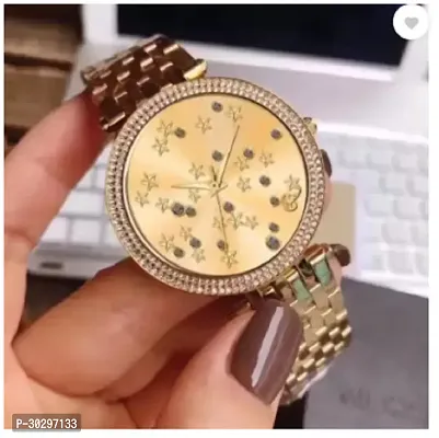 Stylish Golden Metal Analog Watches For Women-thumb3