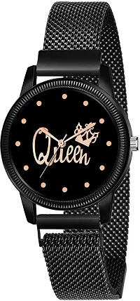 KIARVI GALLERY Queen Dial with Magnetic Metal Strap Analog Watch for Girl's and Women