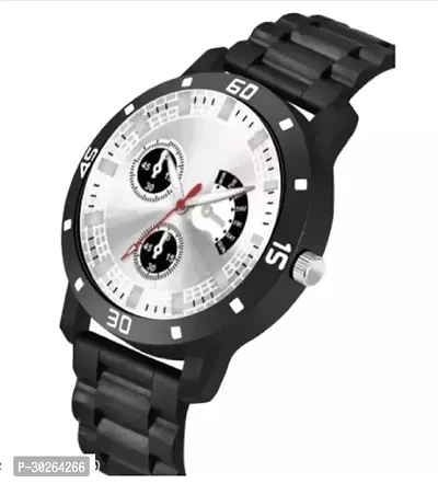 Stylish Black PU Analog Watch For Men-thumb2