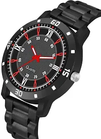 Stylish Black PU Analog Watch For Men-thumb2