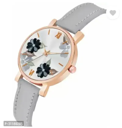 Flower Print Rose Cash Grey Belt Girls Watch-thumb3