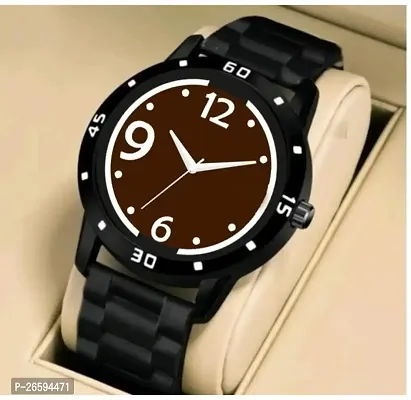 Stylish Brown PU Analog Watches For Men-thumb0