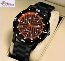 Stylish Black PU Analog Watch For Men-thumb2