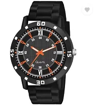 Stylish Black PU Analog Watches For Men-thumb2