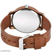 Stylish Brown PU Analog Watches For Men-thumb2