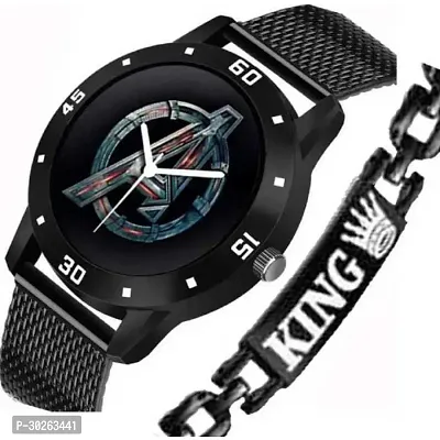 Stylish Black Pu Analog Watch For Men-thumb3