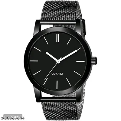 Stylish Black PU Analog Watches For Men-thumb0