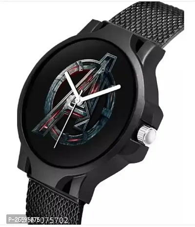 Stylish Black PU Analog Watches For Men-thumb4