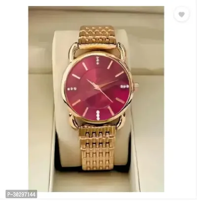 Stylish Golden Metal Analog Watches For Women-thumb3