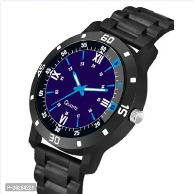 Stylish Black PU Analog Watch For Men-thumb3