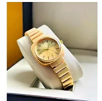 Stylish Golden Metal Analog Watches For Women-thumb3