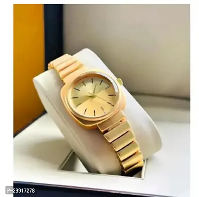 Stylish Golden Metal Analog Watches For Women-thumb4