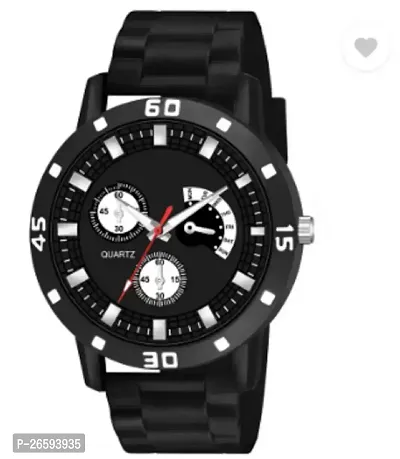 Stylish Black PU Analog Watches For Men-thumb0