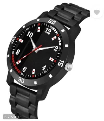 Stylish Black PU Analog Watches For Men-thumb3