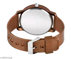 Stylish Brown PU Analog Watches For Men-thumb1