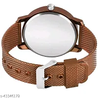 Stylish Brown PU Analog Watches For Men-thumb1