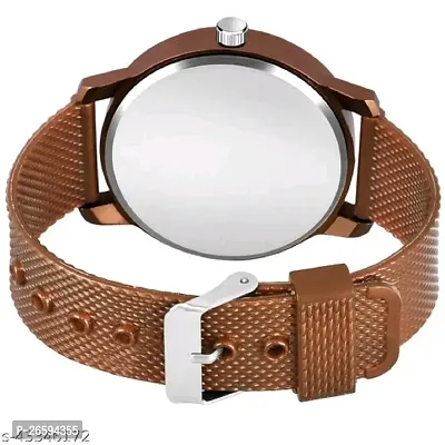 Stylish Brown PU Analog Watches For Men-thumb2