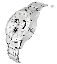 Stylish Silver Metal Analog Watch For Men-thumb1