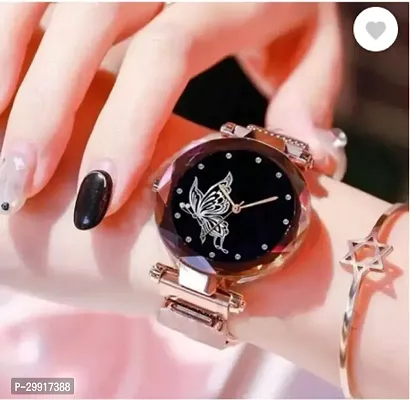 Stylish Black Metal Analog Watches For Women-thumb0