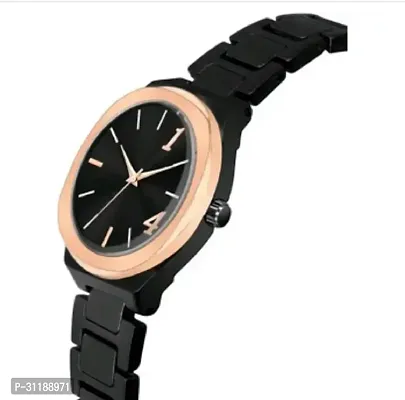 Miss Perfect Rose Ring Cash Black Dial Black Belt Women Wrist Watch-thumb0