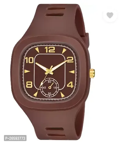 Stylish Brown PU Analog Watches For Men-thumb0