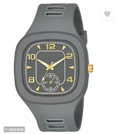 Stylish Grey PU Analog Watches For Men-thumb0