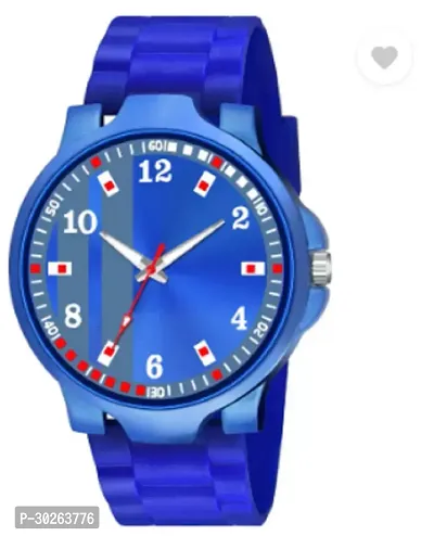 Stylish Blue PU Analog Watch For Men-thumb2