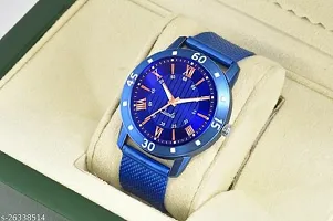 Stylish Blue PU Analog Watches For Men-thumb1