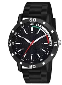 Stylish Black PU Analog For Men-thumb1