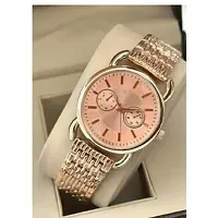 Stylish Golden Metal Analog Watches For Women-thumb1