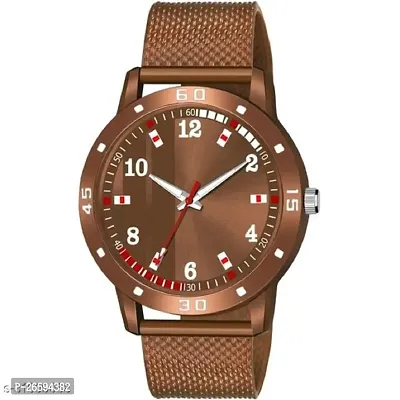 Stylish Brown PU Analog Watches For Men