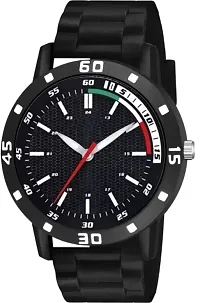 Stylish Black PU Analog For Men-thumb1