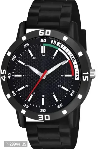 Stylish Black PU Analog For Men-thumb2