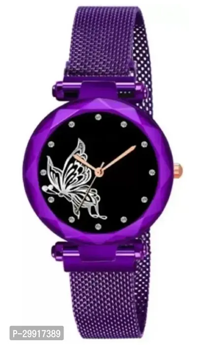 Stylish Black Metal Analog Watches For Women-thumb2