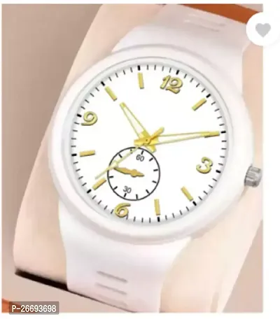 Stylish PU White Analog Watch For Men