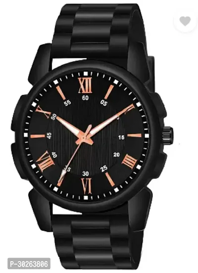 Stylish Black PU Analog Watch For Men-thumb0