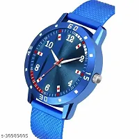 Stylish Blue PU Analog Watches For Men-thumb2